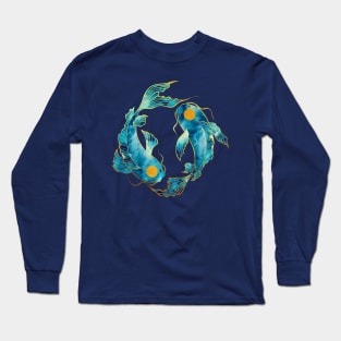 Koi Fish Ying Yang Watercolor Long Sleeve T-Shirt